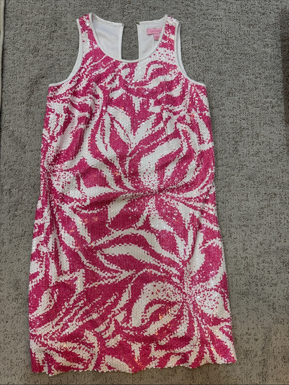 Lilly Pulitzer Pink and White Sequin Tank Top